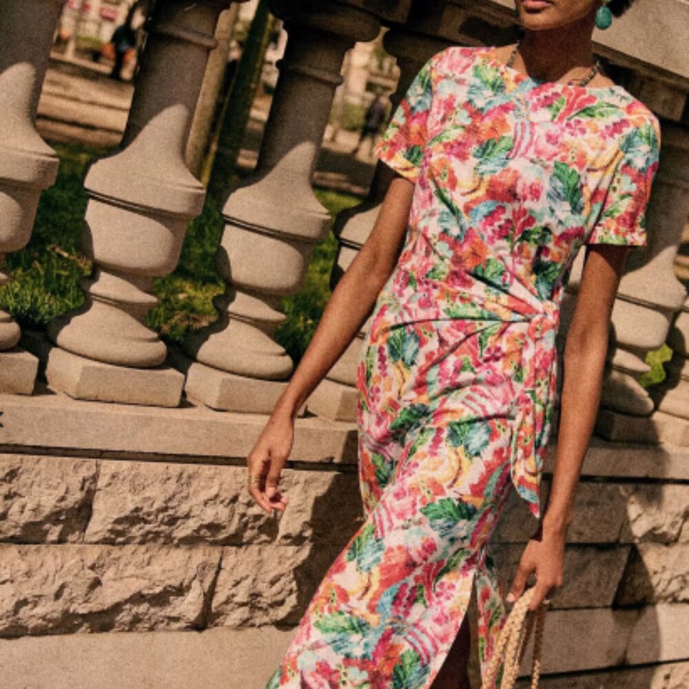 Sezane Pippa Maxi Dress Tropical Floral Print Size XS